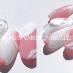 🍓🥛いちごみるくネイル / 2021夏セルフジェルネイル・デザイン 젤네일/셀프네일/네일 디자인 -strawberry milk nail-
