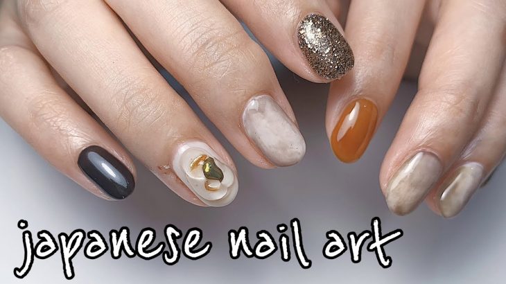 【サロンワーク】持込デザインのアレンジ　ニュアンス系　ジェルネイル　japanese nail art
