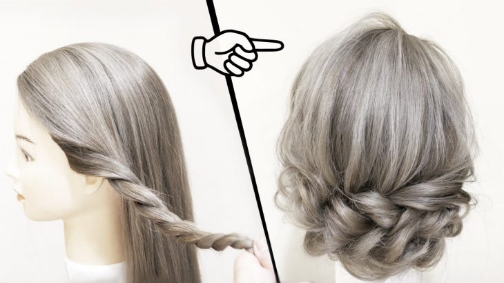 簡単！アイロンなし！ロープ編みで作る大人可愛いまとめ髪のヘアアレンジ！ SIMPLE UPDO  |  Quick and easy hair tutorial| Updo Hairstyle