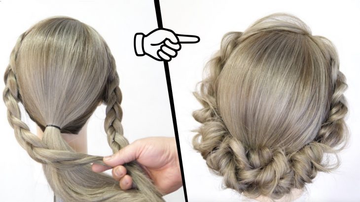 簡単！アイロンなし！編み込みで作る大人可愛いまとめ髪ヘアアレンジ！SIMPLE UPDO  |  Quick and easy hair tutorial| Updo Hairstyle