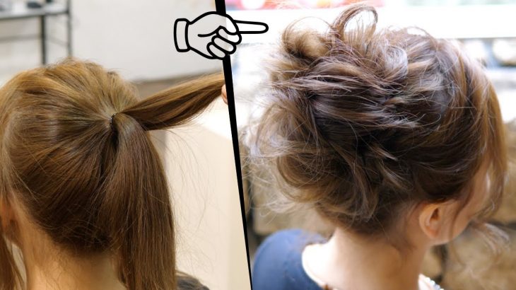 簡単！ ロープ編みでできるゆるふわお団子ヘアアレンジ！How to: Easy MESSY BUN | New Bun Hairstyle | Updo  Hairstyle
