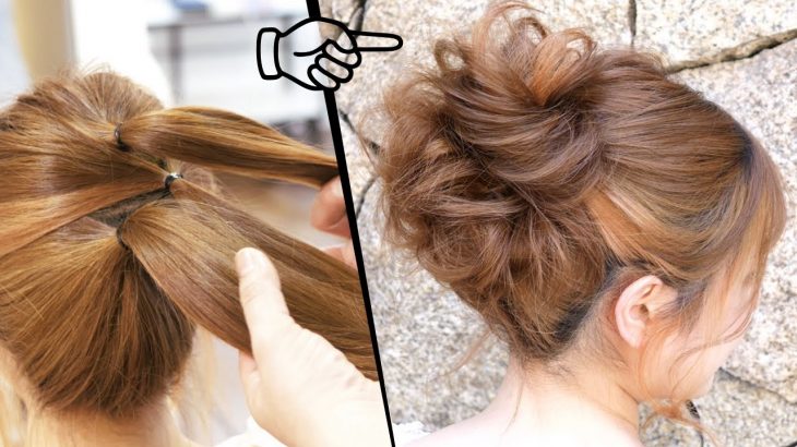 【 初心者の方必見！】簡単！編まない！アイロンなし！ゆるふわお団子のヘアアレンジ！How to: Easy MESSY BUN | Bun Hairstyle| Updo Hairstyle