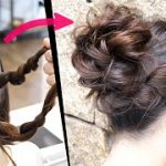 簡単！巻く必要なし！ロープ編みだけでできる！ゆるふわお団子のヘアアレンジ！How to: Easy MESSY BUN | New Bun Hairstyle | Updo Hairstyle