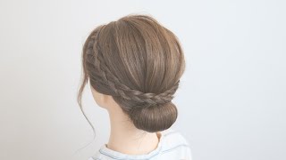 ミディアムヘアの編み込みヘアアレンジ/ Braided Hairstyle for Medium