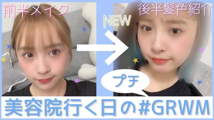 【GRWM】ナチュラルメイクの気分の日！髪の毛染めてきたぞ〜！！【犬勢揃い回】