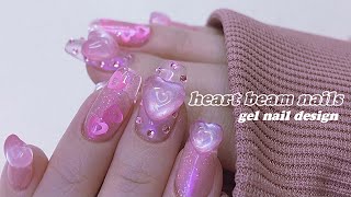 💗ハートビームネイル/ 2023セルフジェルネイル・デザイン -heart beam nail-