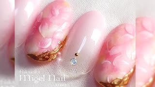 桜はなびらネイルアート♡Cherry Blossom Petals nailart