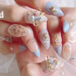 [cc] self nail | 💐 Dried Flower 🌙 nail art at home, Nail tip (gelx) extension, ASMR