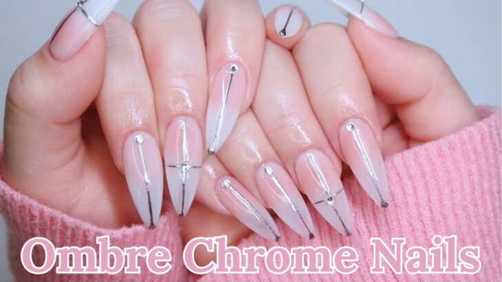 Gel-X Ombre Chrome Nails/ Simple Everyday Nails/ asmr/ Gelx/ Self-nail/ pjynail