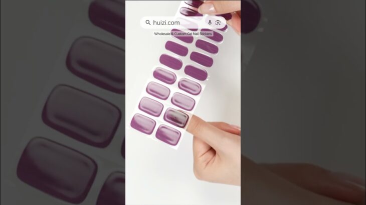 NG200233 Purple gel nail sticker semi cured gel nail strips #nails #gelnails