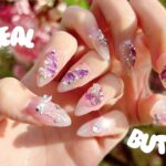 [cc] self nail | 🦋Ethereal Butterfly✨ nail art at home, Nail tip (gelx) extensions, ASMR