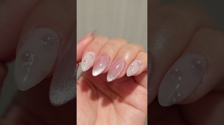 SHEIN＆ダイソーネイル🤍🧲 #ジェルネイル#セルフネイル#ネイル#ネイルデザイン#nails #SHEIN#nailtutorial #nailart #マグネットネイル