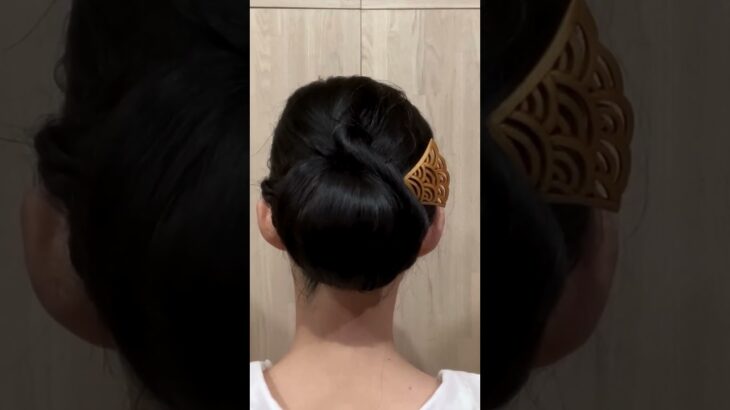 【被せるだけのシニヨン】毎回同じ形に仕上がる 着物ヘアアレンジ 自分でできる簡単着物の髪型 時短セルフヘアスタイル  ロング セミロング ミディアム 和髪 Kimono#hairstyle #まとめ髪