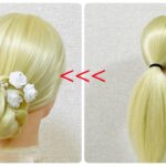 Summer Updo Hairstyle 1 week Idol Hair(Sunday)夏祭りのまとめ髪 編み込み #ヘアアレンジ