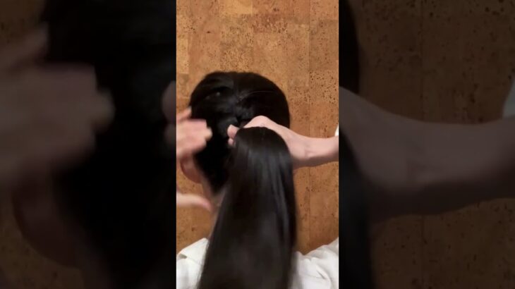 【編み込み＋新しいすき毛の使い方】時短方法で簡単にボリュームアップ 着物ヘアアレンジ 自分でできる着物の髪型 セルフヘアスタイル ロング セミロング ミディアム まとめ髪 #簡単ヘアアレンジ動画