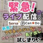 セリア&キャンドゥ新色マグネットジェルの色味チェック！長さ出しNEWアイテムを試す！