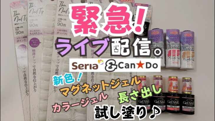 セリア&キャンドゥ新色マグネットジェルの色味チェック！長さ出しNEWアイテムを試す！