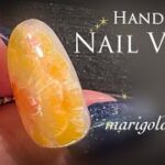 【Nail Vlog】 Handpainting marigold flower  マリーゴールドを描きました