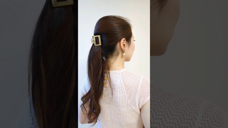 【ヘアアレンジ】絶壁カバーできるヘアクリップアレンジ🎀簡単可愛いポニーテールまとめ髪│Voluminous Ponytail Hack #shorts #ponytail #ヘアアレンジ