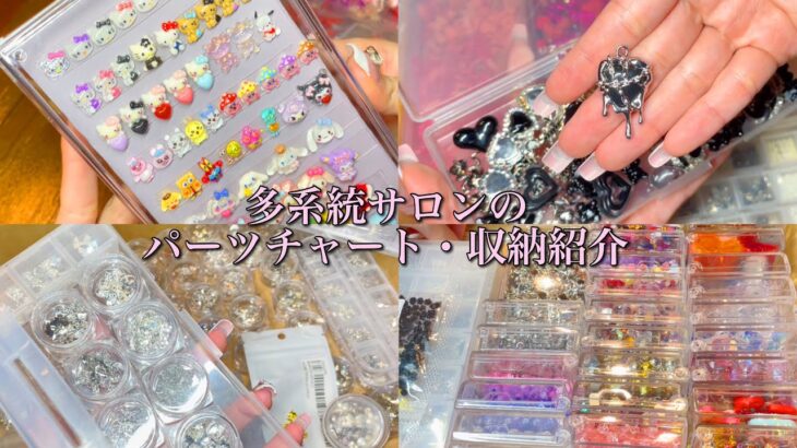 【NAIL】 多系統ネイルサロンの集め続けたパーツ全部お見せします｜収納｜パーツ盛りネイル｜推し活ネイル