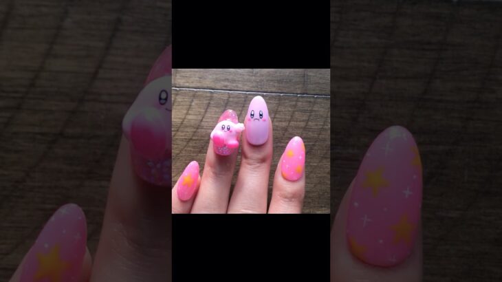 kirby 3D Gel Design / Game Nail Design