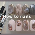 nuance nail.グレー×オフホワイト｜ニュアンスネイルデザイン│How to do nails