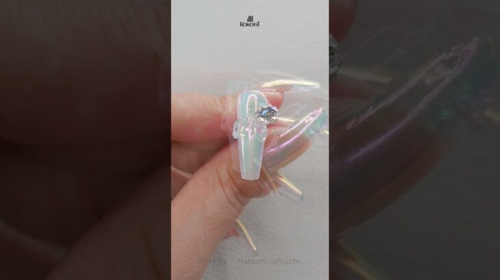 立体フラワーネイルアート💅BOBA ジェルとリキッドミラー／3D Flower Nail Art with Liquid Mirror and BOBA Gel