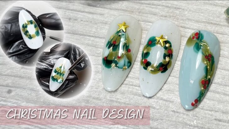 Easy Nail design 💅Christmas Nails at home 🎄クリスマスネイル/ 簡単ネイルアート