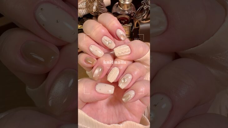 【#nails】Xmasにぴったりなニットネイル ⛄️🤍⌇self nail⌇#ジェルネイル