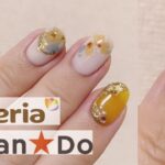 【セルフネイル】【100均ジェル】キャンドゥ/セリア/絵画風ミモザネイルデザインの紹介/nail art polish ideas & designs/Trend Nails