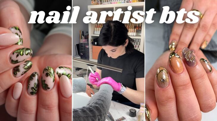 nail artist vlog 💅🏻 planning designs, gel nails, chrome swatching