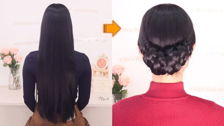 【超ロングヘア/ロングヘアに対応】三つ編みで作る簡単すぎる「まとめ髪」