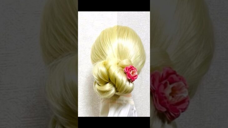 簡単アップスタイル 不器用さん用 #簡単ヘアアレンジ #updo #chignon #お団子ヘア #まとめ髪