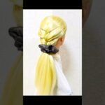 シュシュのヘアアレンジ 編み込み Hair Scrunchie Arrangement #簡単ヘアアレンジ #braids #編み込み #シュシュ #まとめ髪 #shorts
