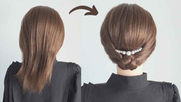 ヘアアレンジミディアムの簡単まとめ髪！洋装だけでなく着物にも似合うヘアアレンジ