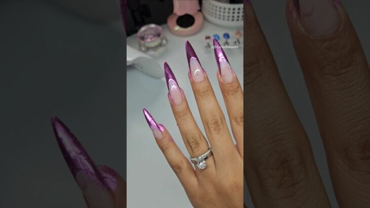 Chrome gel nail extensions #shortvideo #nails #short #makeup