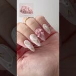 Soft Pink Cherry 🍒 💅 Nail Art with 3D Bow | Cute Nail Design Ideas 2025 #nailarttutorial #shorts