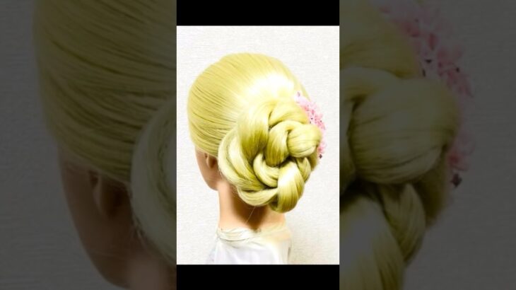 簡単！まとめ髪 Beautiful Updo Hairstyle Tutorial Idol Hair Twist #簡単ヘアアレンジ #updo  #まとめ髪 #着物ヘア #shorts
