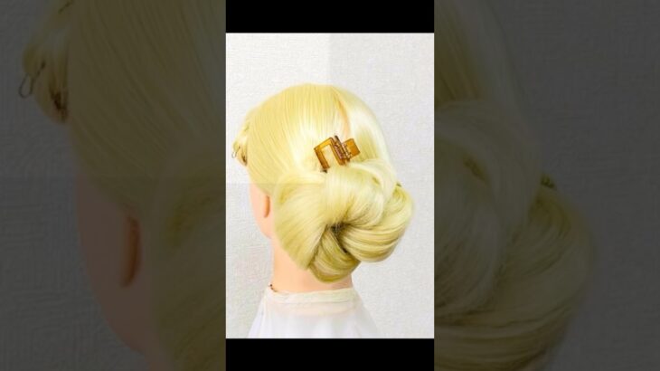 ヘアクリップでまとめ髪 Hair Clip Arrangement #簡単ヘアアレンジ #updo #ヘアクリップ #まとめ髪 #shorts