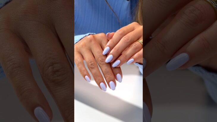 A mani transformation featuring ‘Milky Pink Builder Gel’ & ‘Lavender Whisper’ 🪻 #nailtransformation