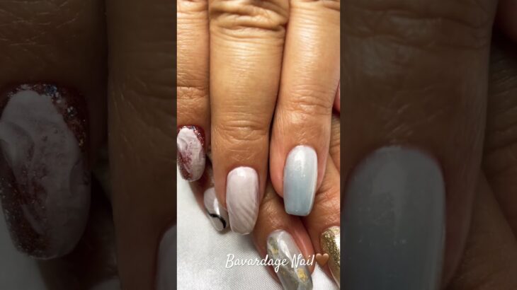 お客様ネイル💅#ニュアンスネイル#枚方市 #nailart #ネイリスト#ハードジェル#naildesign #自宅ネイルサロン #大理石ネイル #パテジェル#アイニティジェル