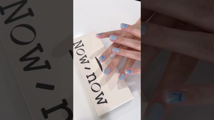 ✨Nownownail ブルーリボン UVゲルネイルシート | 簡単でエレガントなネイルデザイン✨ #nails