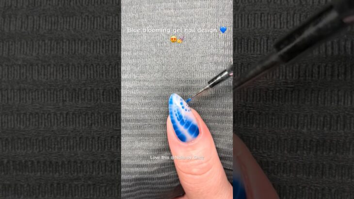 Blue blooming gel nail design 💙😍💅 #nails #nailart #naildesign #nailtutorial #nailpolish #nailtech