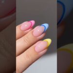 🎨💅🏻 colorful double french #nails #nailart #nailpolish #naildesign