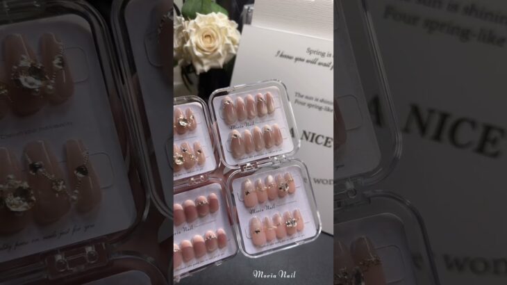 【新商品💖】ピンクｘベージュがマグネットネイル💅✨ #ネイルチップ #モビアネイル #movianail