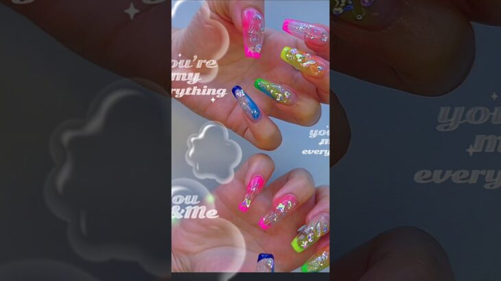 虹🏳️‍🌈ミラクルネイル#shorts #ネイル #ジェルネイル #y2k #ギャル #ハンドメイド #ネイルチップ #夏  #nailart #魔法 #占い #タロット #星座 #大妖精の泉