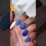 Blue hues unique French tip nails dipping 💙👀 combo with a star shaped glitter ombré design ✨💅