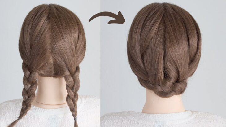 ツインテールから作る三つ編みまとめ髪ヘアアレンジ / Braid Updo Hairstyle
