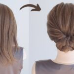 [簡単ヘアアレンジ] ピンを使わない簡単まとめ髪 / Easy Hairstyle for Short to Medium Hair