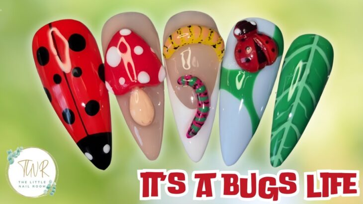 Bug-Themed Press-On Nails | Full Step-by-Step Nail Art Tutorial | 3D Nail Art For Beginners #nailart